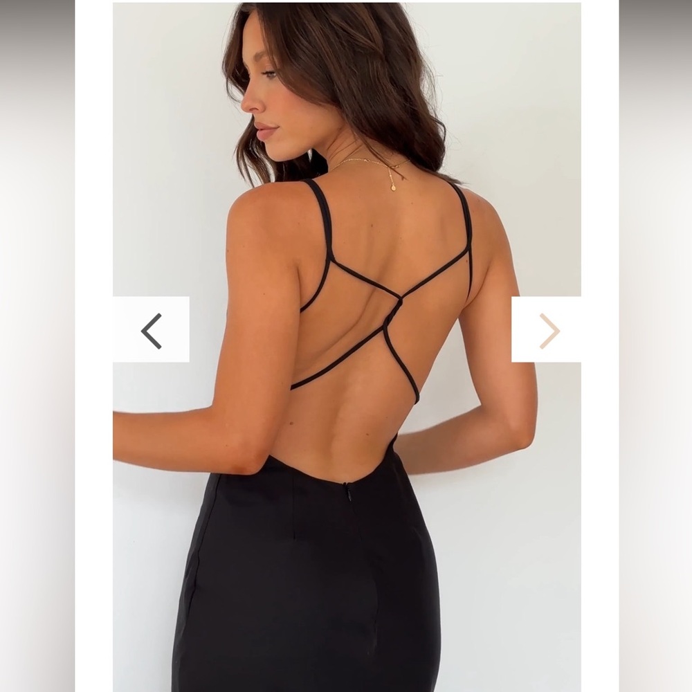 Billy J black maxi dress open back